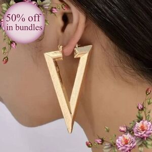 Triangle Gold Hoop Earrings